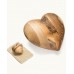 Heart Shape (Natural Walnut Wood) Wooden Cremation Ashes Urn 